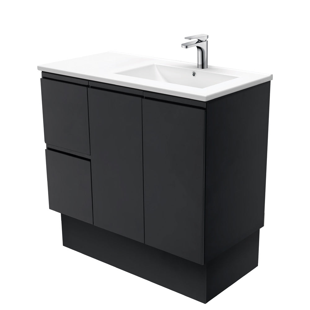 Dolce Fingerpull Satin Black Offset Vanity