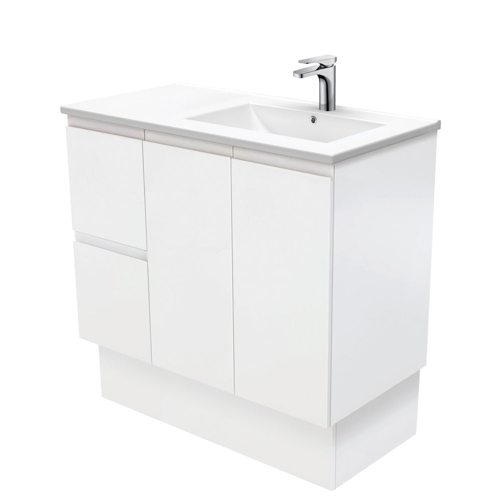 Dolce Fingerpull Satin White Offset Vanity