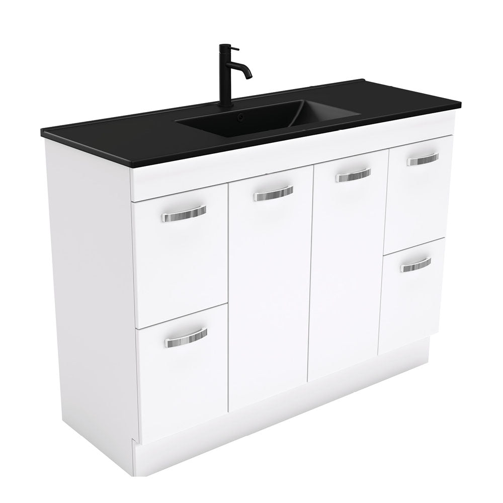 Dolce Matte Black Unicab Vanity On Kickboard