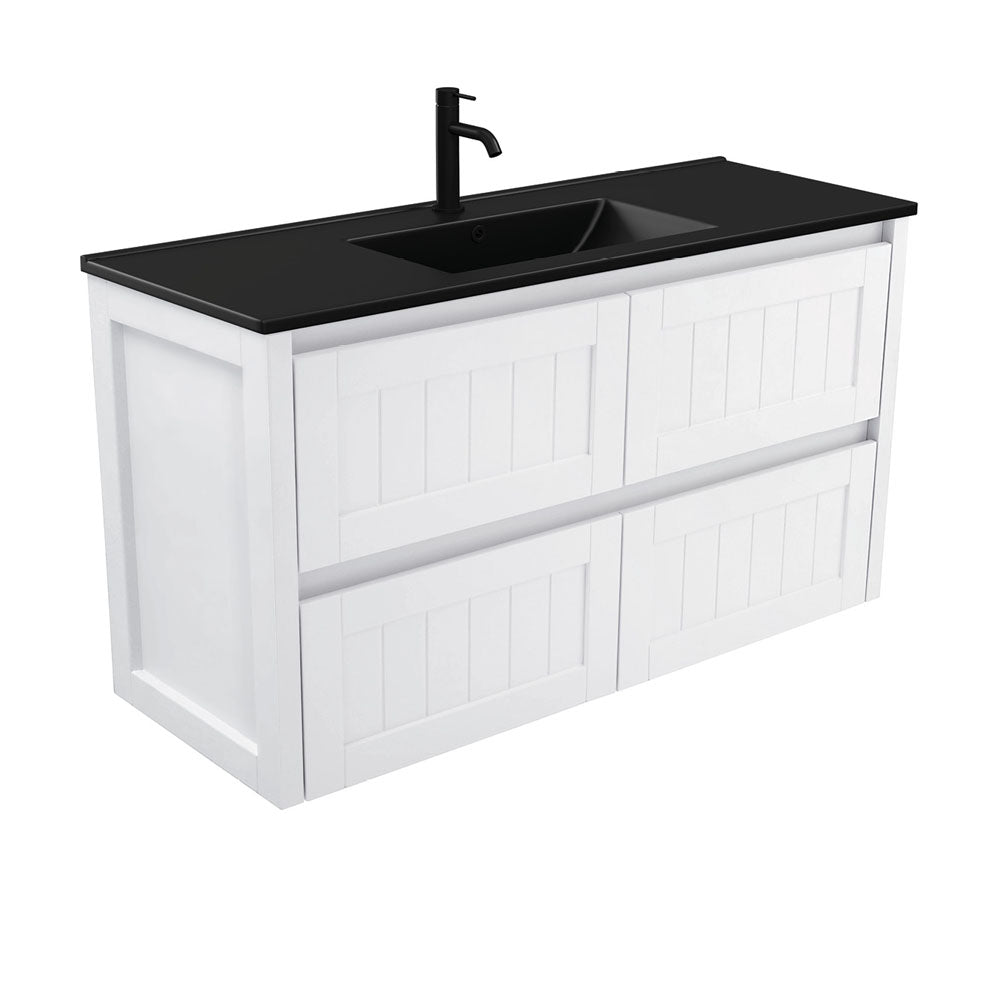 Dolce Matte Black Hampton Wall-Hung Vanity