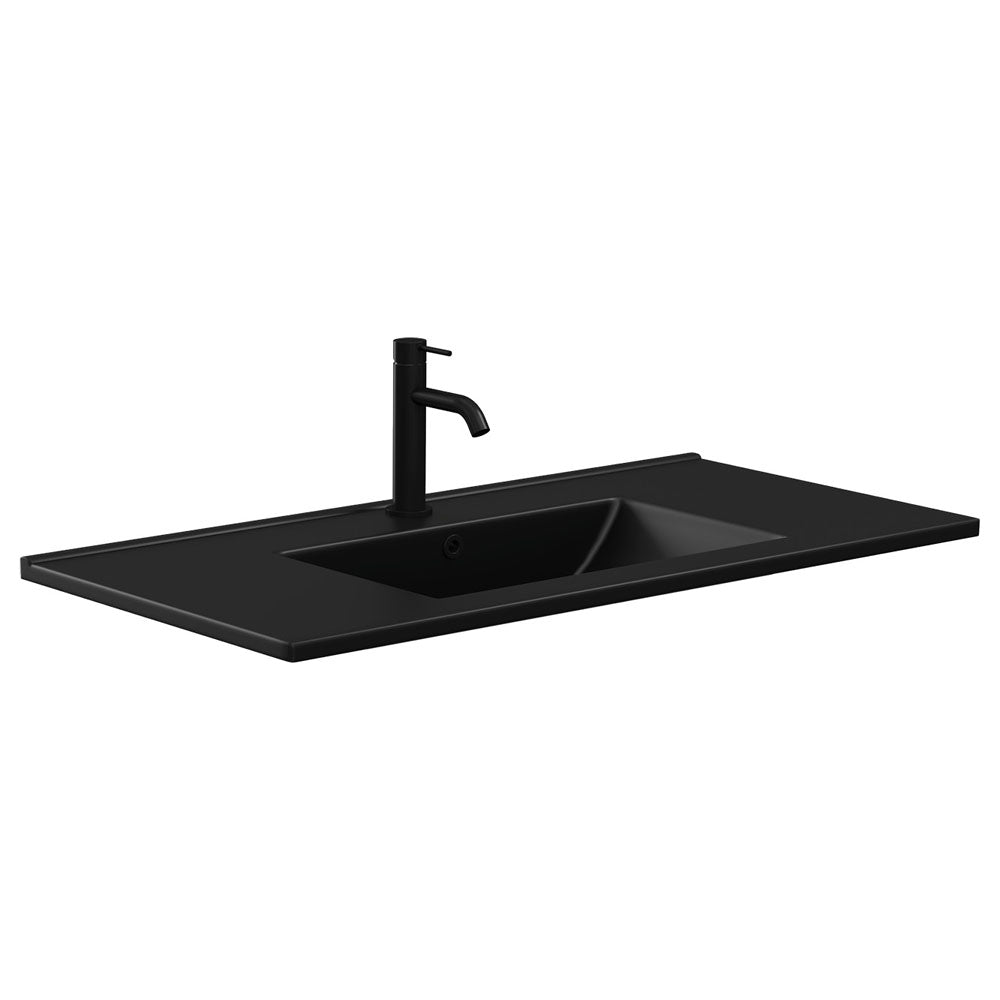 Dolce Matte Black Full Depth Ceramic Basin Top