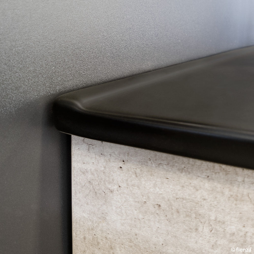 Dolce Matte Black Edge Walnut 750 Wall Hung Vanity