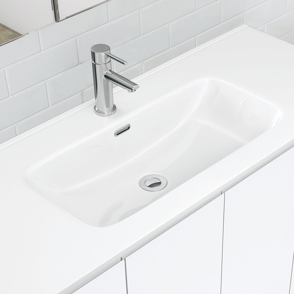 Joli Amato 750 Satin White Wall-Hung Vanity, Scandi Oak Panels