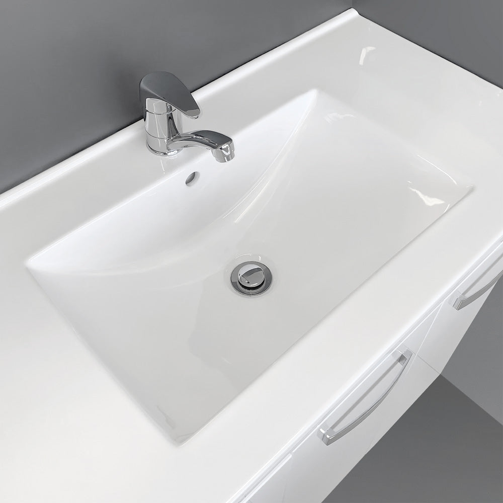 Dolce Amato Walnut Vanity On Kick