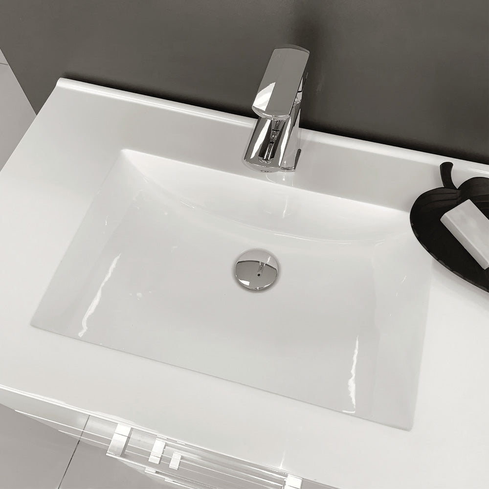 Vanessa Amato Satin White Wall-Hung Vanity