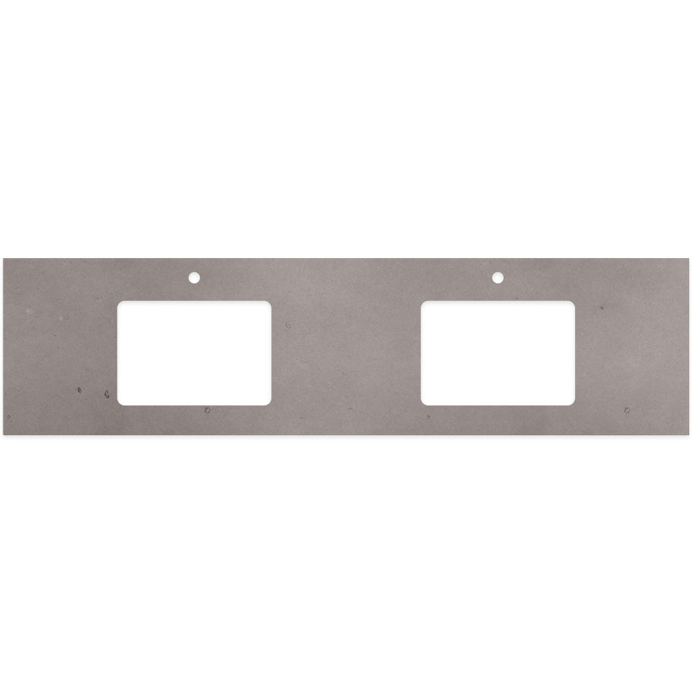 Urban Crete Silica Free Stone Top Rectangular Full Depth with Double Undermount Basin Hole & Tap Holes - Neche Interiors