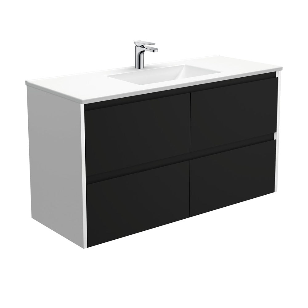 Vanessa Amato Satin Black Wall-Hung Vanity
