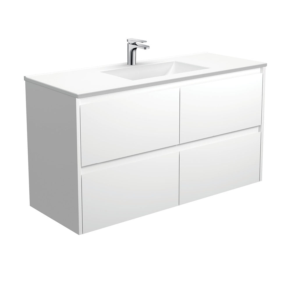 Vanessa Amato Satin White Wall-Hung Vanity