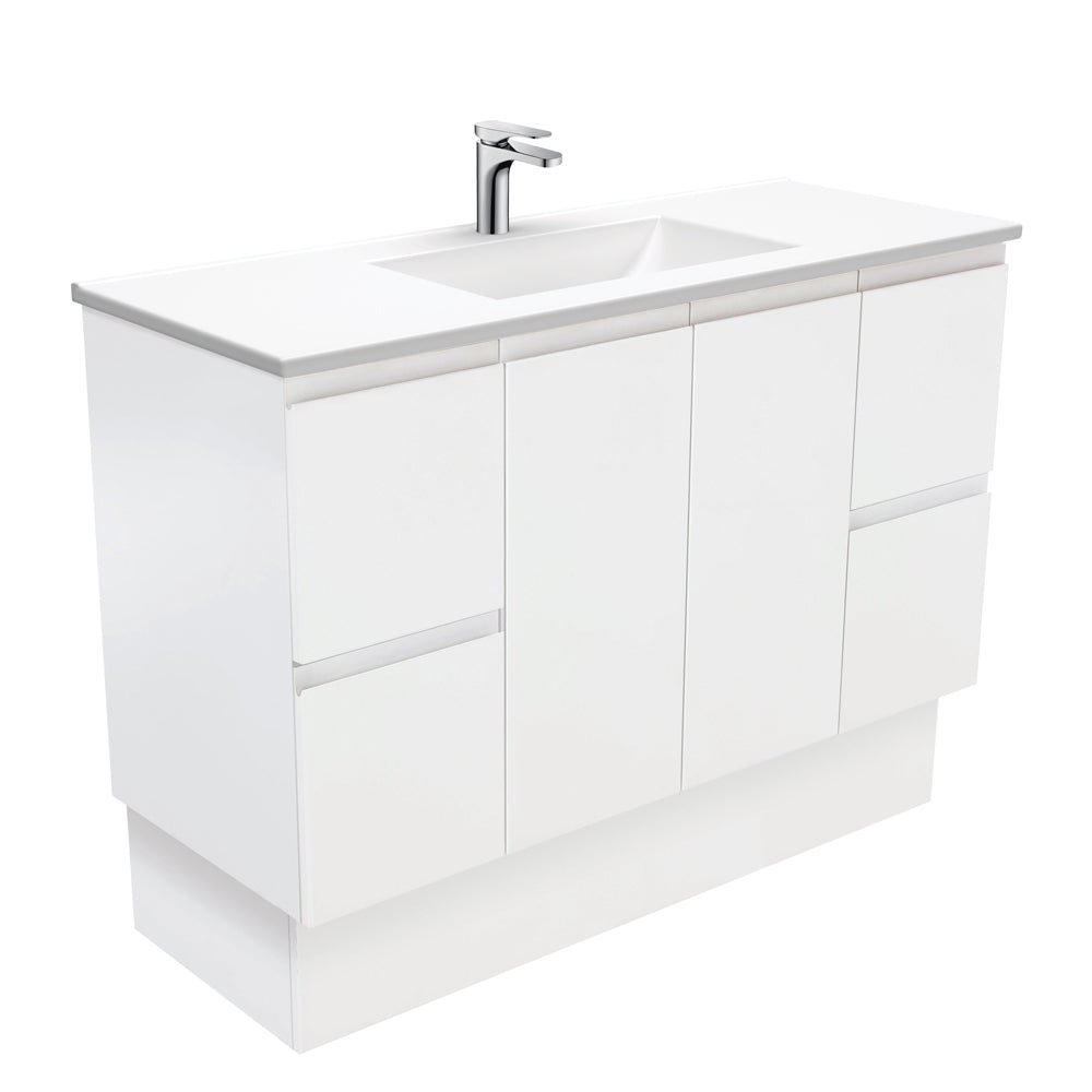 Vanessa Fingerpull Satin White Vanity On Kickboard