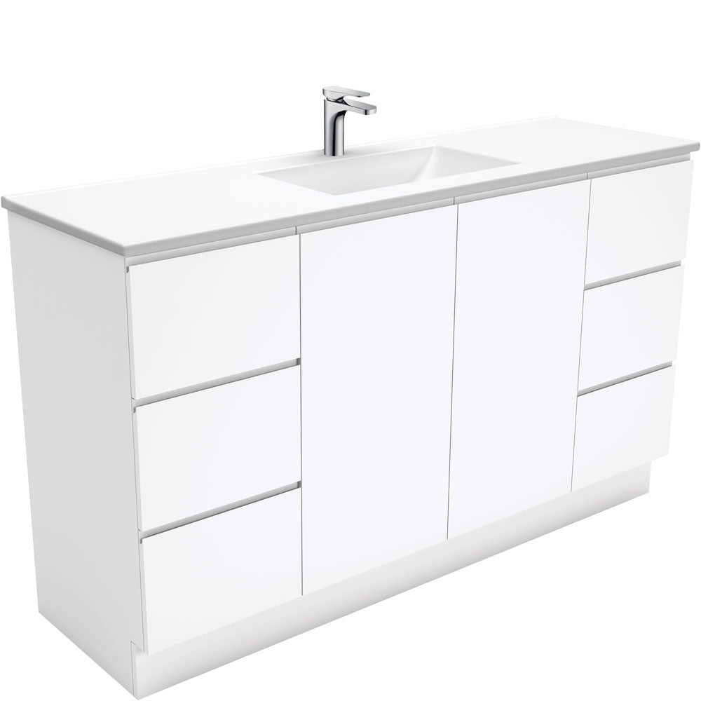 Vanessa Fingerpull Gloss White Vanity On Kickboard