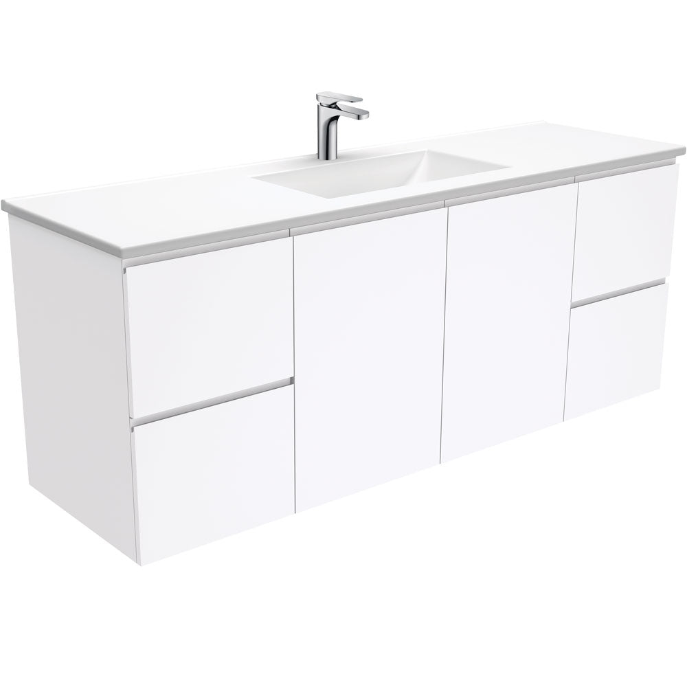 Vanessa Fingerpull Gloss White Wall-Hung Vanity