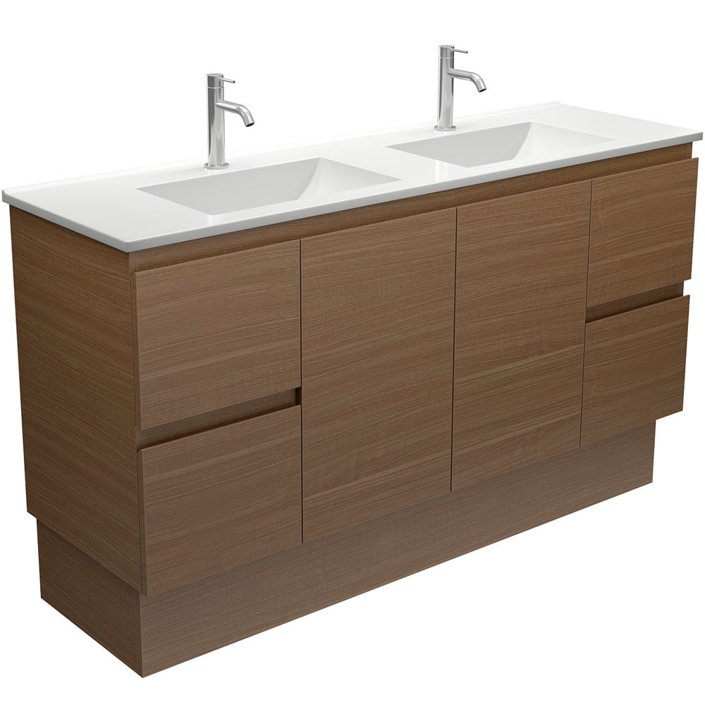 Vanessa Edge Walnut Vanity on Kick
