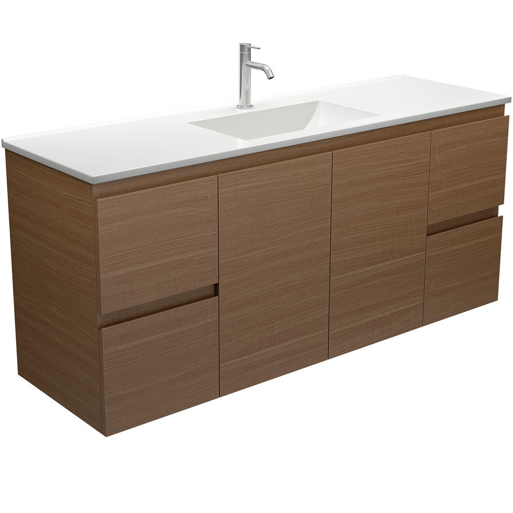 Vanessa Edge Walnut Wall Hung Vanity