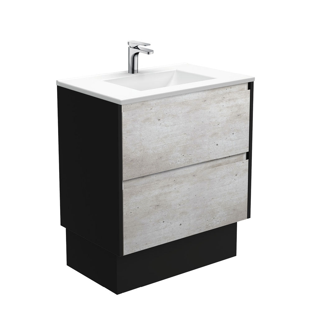 Vanessa Amato 750 Industrial Vanity On Kick, Satin Black Panels