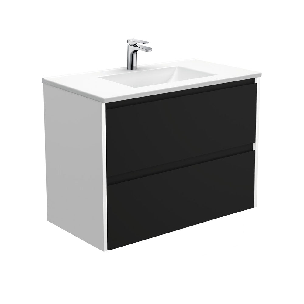 Vanessa Amato Satin Black Wall-Hung Vanity