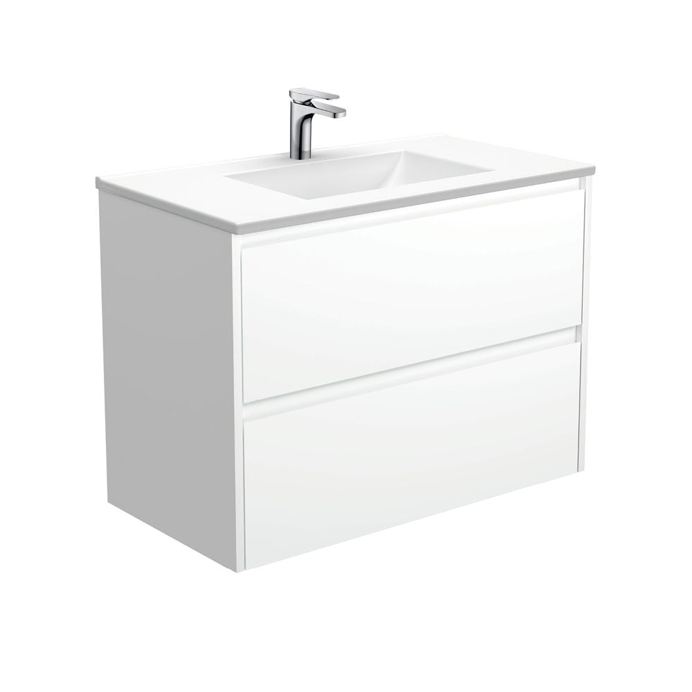 Vanessa Amato Satin White Wall-Hung Vanity