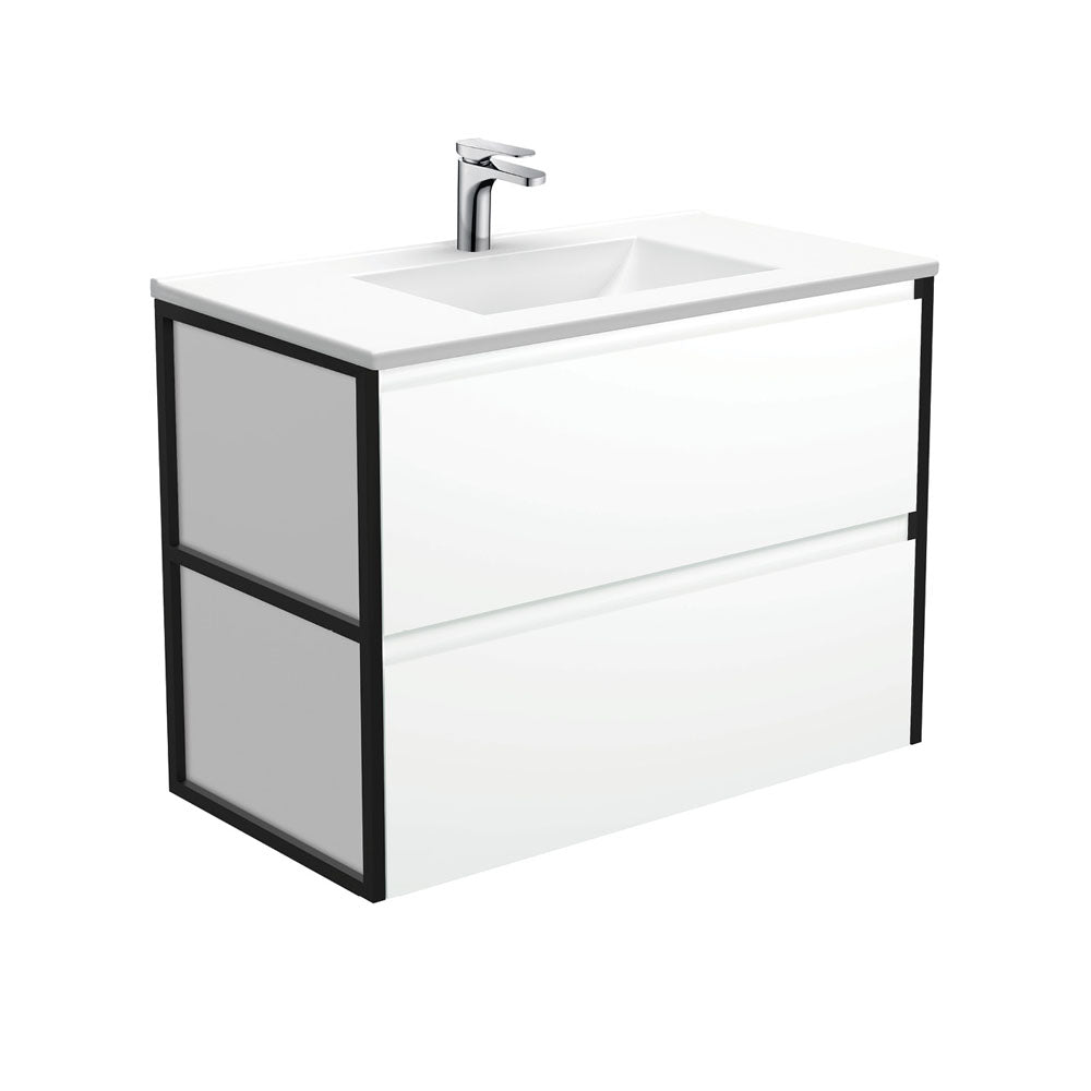 Vanessa Amato Satin White Wall-Hung Vanity
