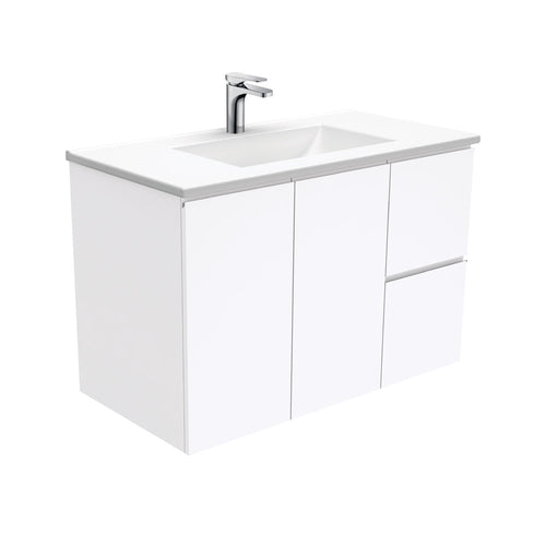 Vanessa Fingerpull Gloss White 900 Wall-Hung Vanity