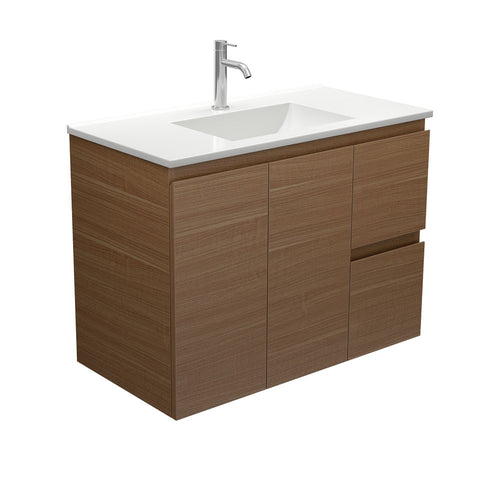 Vanessa Edge Walnut 900 Wall Hung Vanity