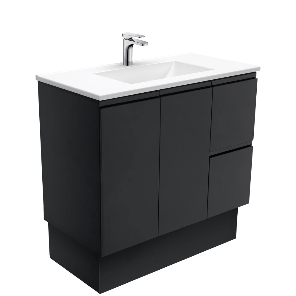 Vanessa Fingerpull Satin Black Vanity On Kickboard