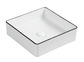Macleod Basin - White with Black Edge