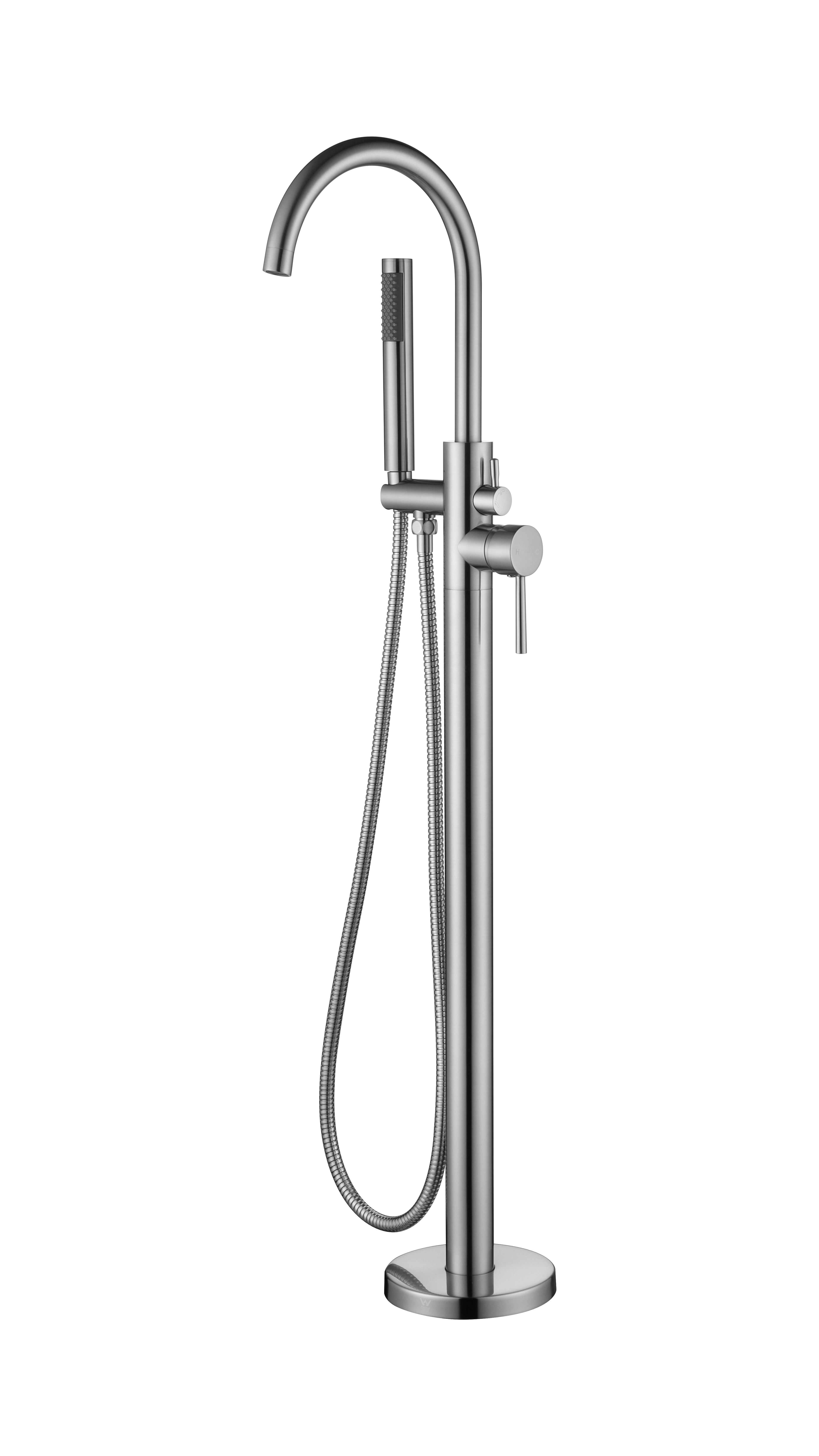 Otus Freestanding Bath Spout With Mixer And Handheld Shower - Neche Interiors