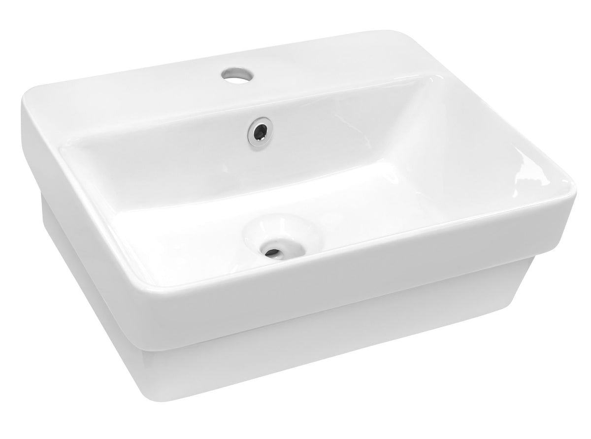 Decina Aria Semi Recessed Rectangle Basin 1 tap hole Angle view