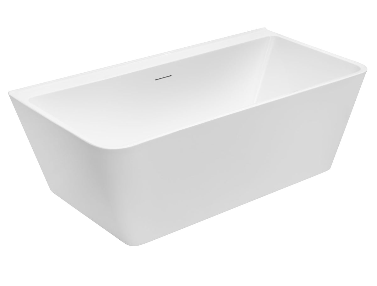 Decina Aria 1500/1700 Back-To-Wall Freestanding Bath with Integrated Overflow