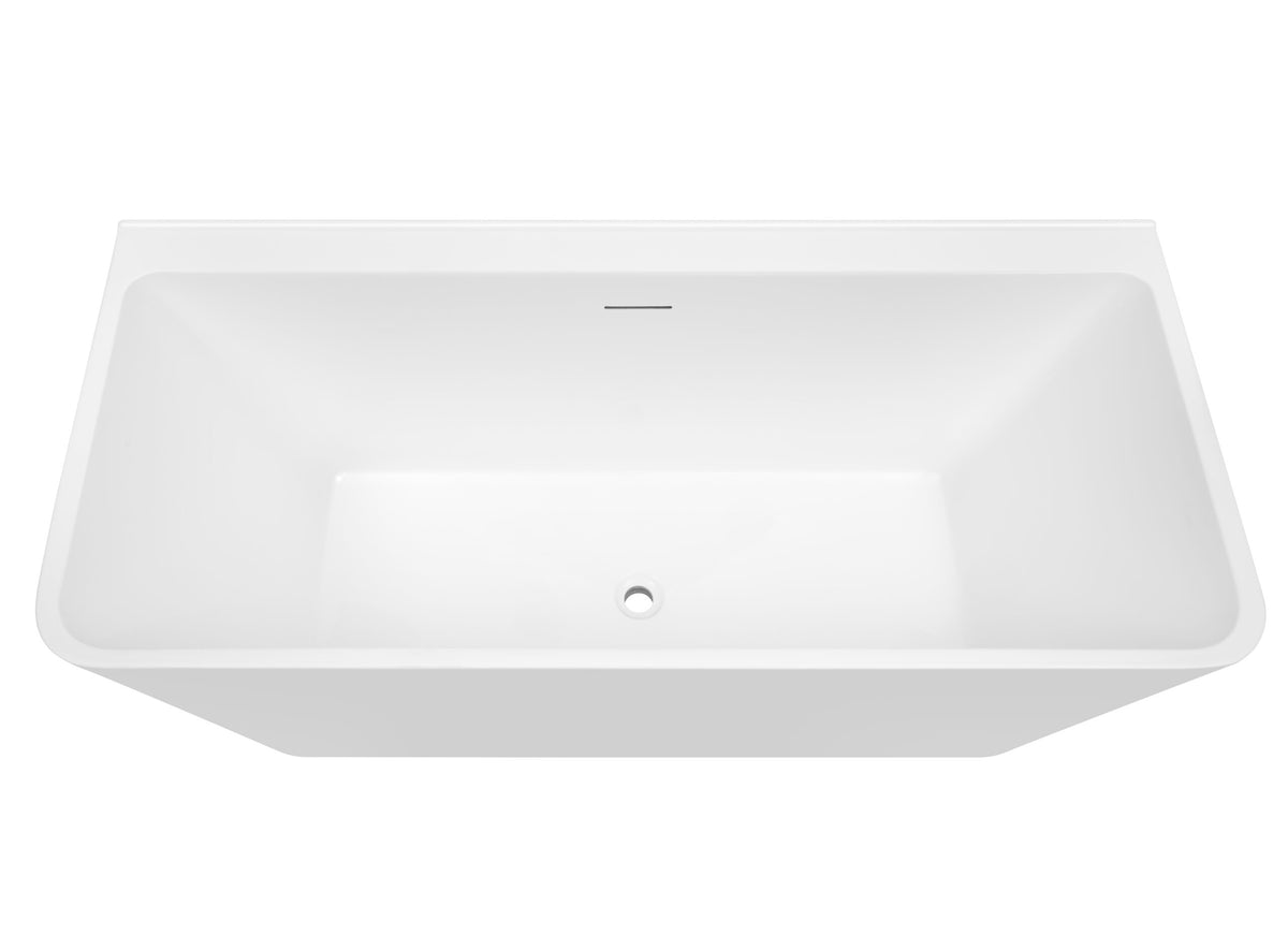 Decina Aria 1500/1700 Back-To-Wall Freestanding Bath with Integrated Overflow