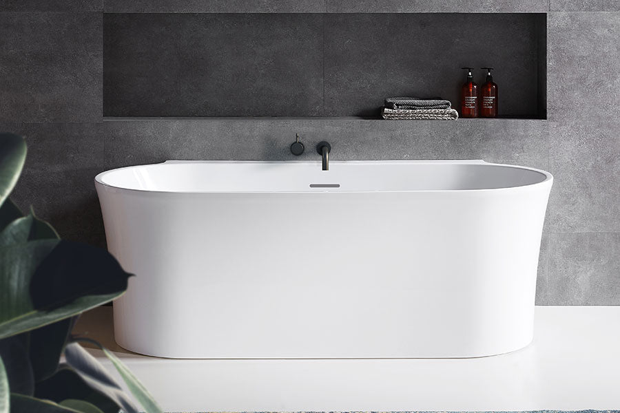 Decina Aurora 1500-1700 Back To Wall Freestanding Bath