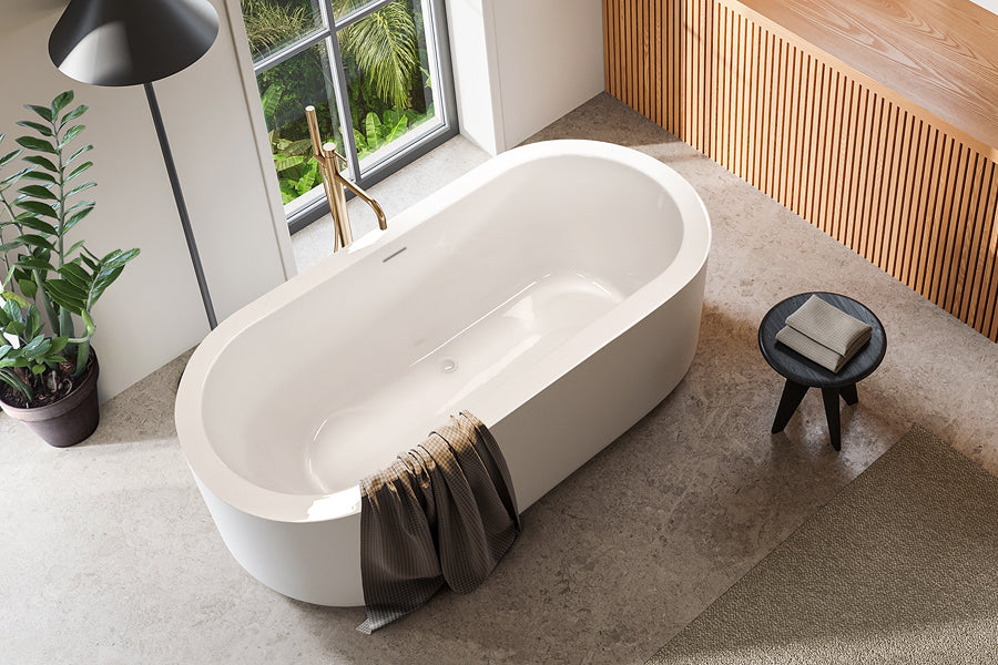 Decina Cool 1500/1790 Freestanding Bath with Integrated Overflow