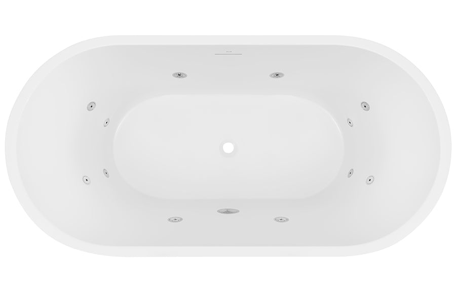 Decina Elisi 1700 Freestanding Spa Bath 12-Jets with Integrated Overflow