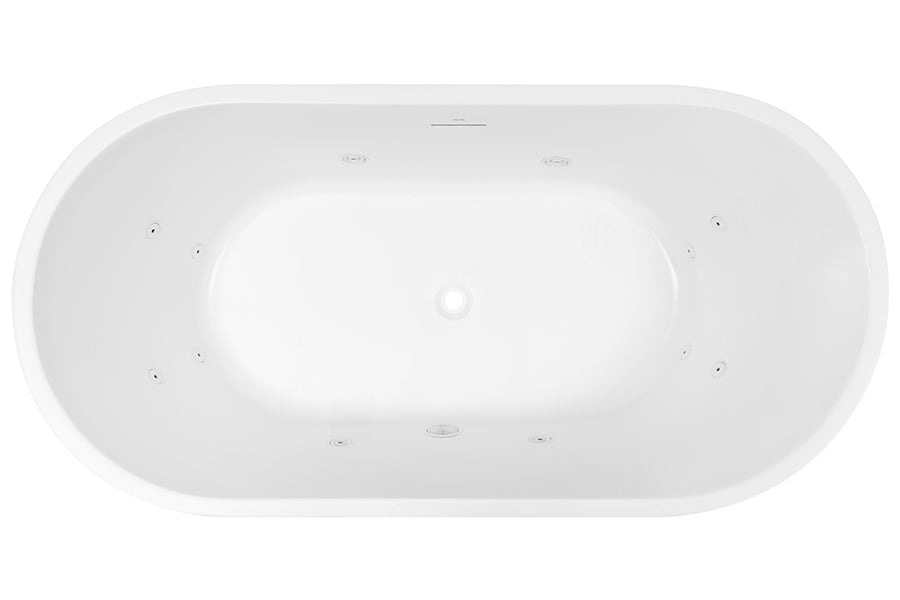 Decina Elisi 1700 Freestanding Spa Bath 12-Jets with Integrated Overflow