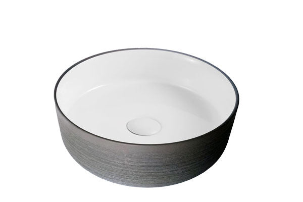 Decina Florencia Counter Top Basin Gloss White/ Textured Gun Metal