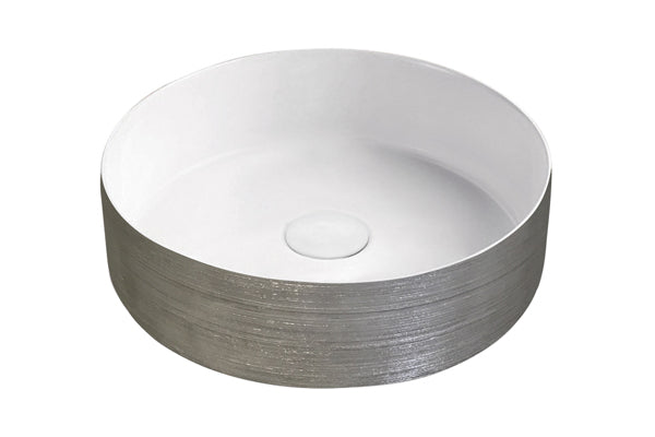 Decina Florencia Counter Top Basin Scratch Silver/Matte White