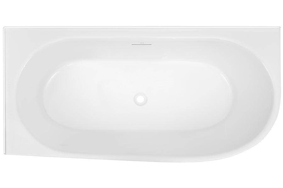 Decina Natalia 1700 Freestanding Back-to-Corner Bath with Integrated Overflow