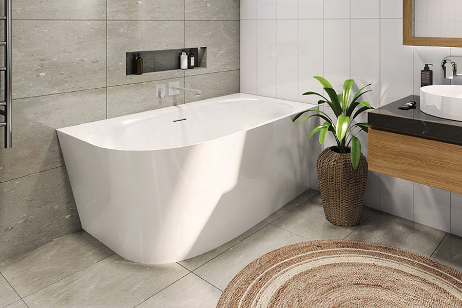 Natalia back to corner freestanding bath