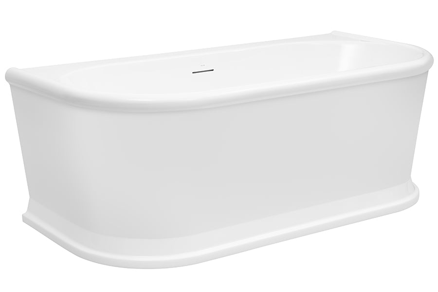 Decina Oxford 1700 Back-To-Wall Freestanding Bath with Integrated Overflow