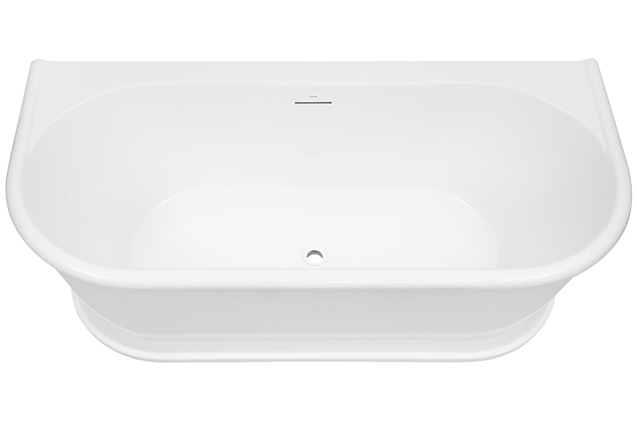Decina Oxford 1700 Back-To-Wall Freestanding Bath with Integrated Overflow