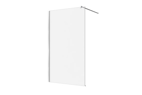 Decina M-Series 860/960/1160 Wall Fixed Panel – Clear Glass/ Brushed Nickel fittings