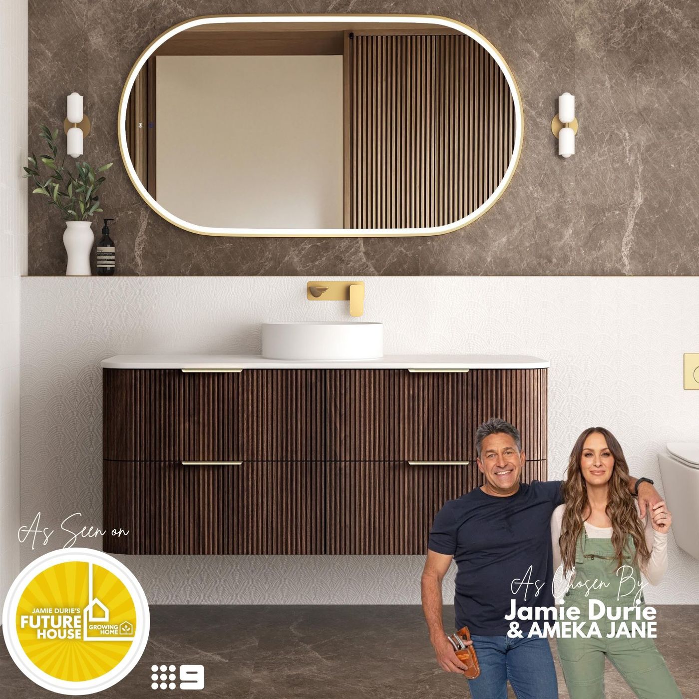 Havana Sable Walnut Wall Hung Vanity - Neche Interiors