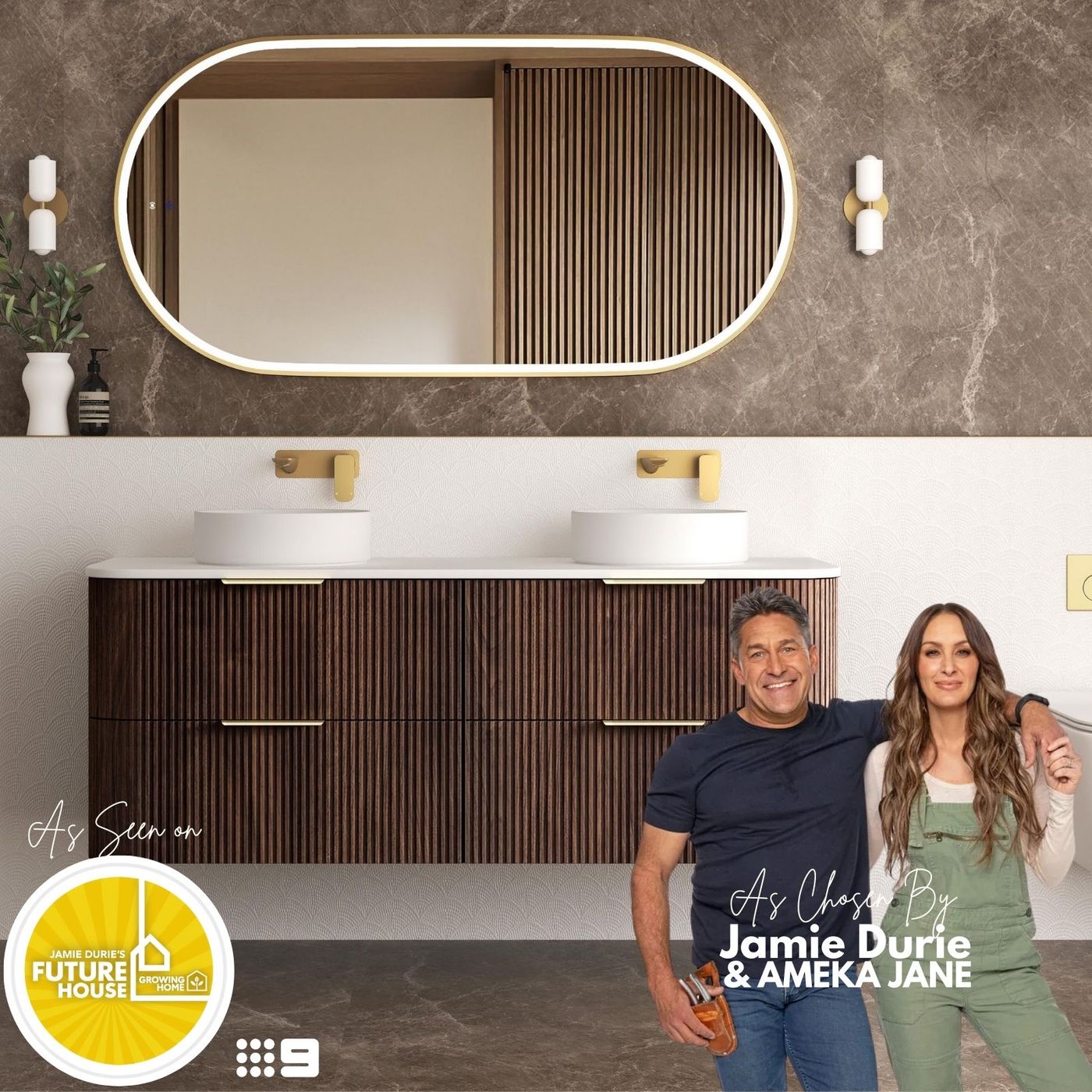 Havana Sable Walnut Wall Hung Vanity - Neche Interiors