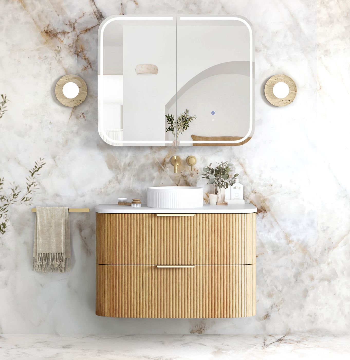 Havana Sable Walnut Wall Hung Vanity - Neche Interiors