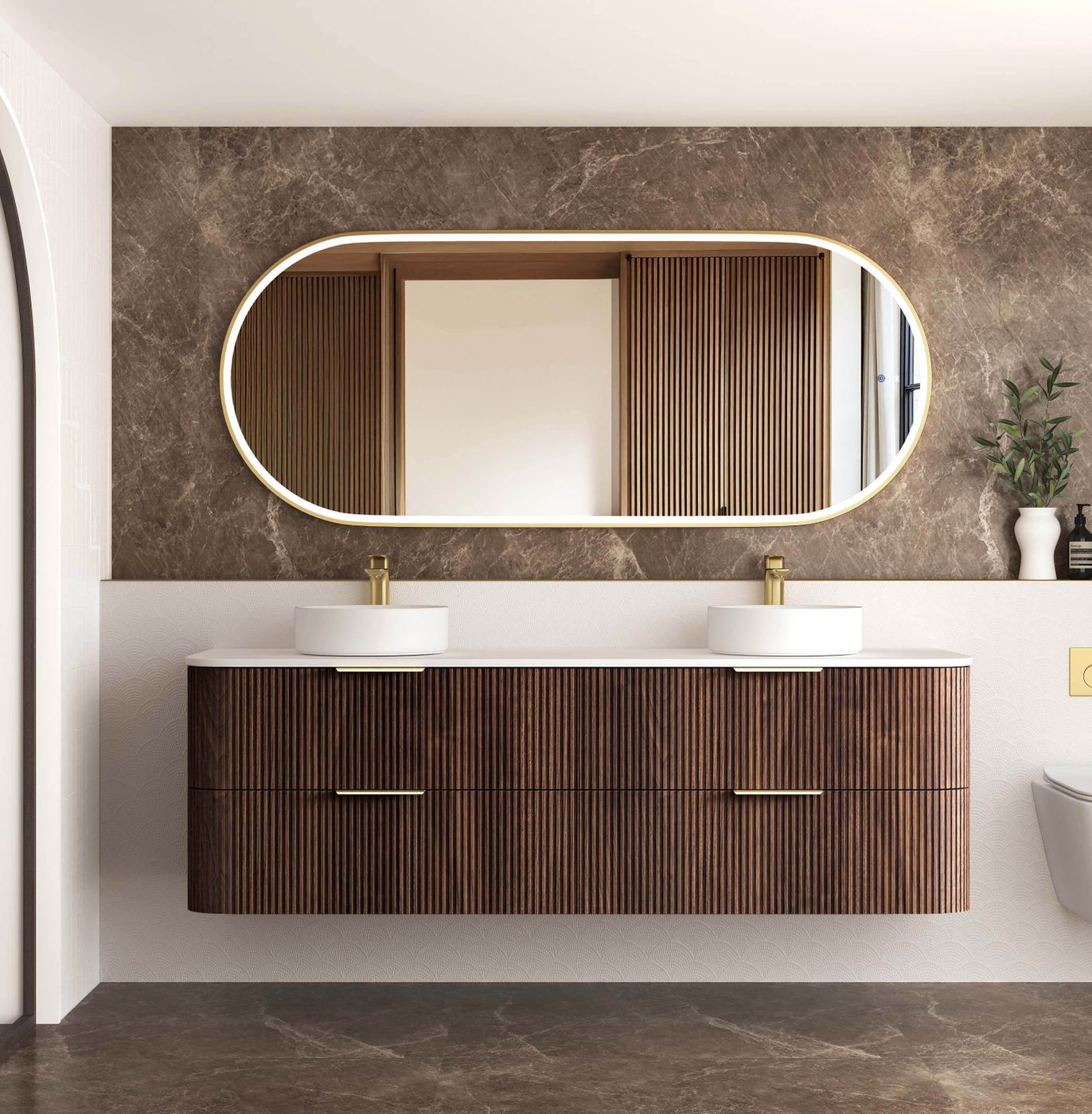 Havana Sable Walnut Wall Hung Vanity - Neche Interiors