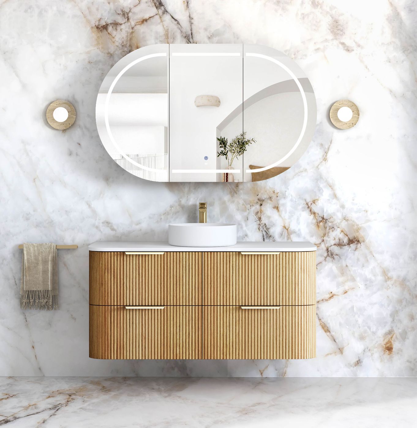 Havana Sable Walnut Wall Hung Vanity - Neche Interiors