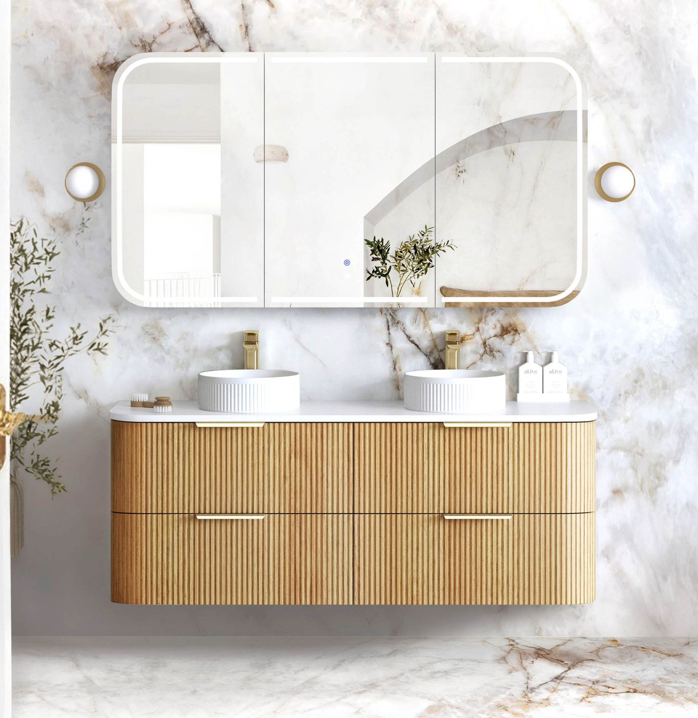Havana Sable Walnut Wall Hung Vanity - Neche Interiors