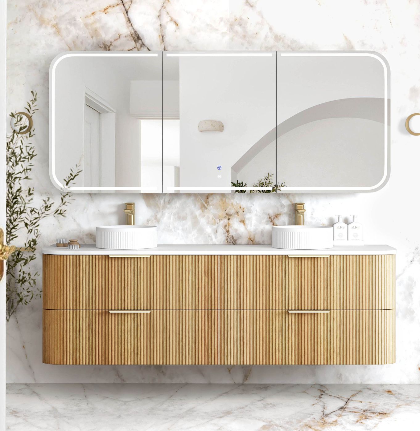 Havana Sable Walnut Wall Hung Vanity - Neche Interiors