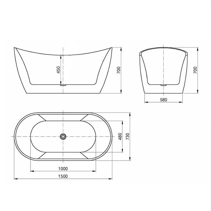 Viva High Back Freestanding Bath
