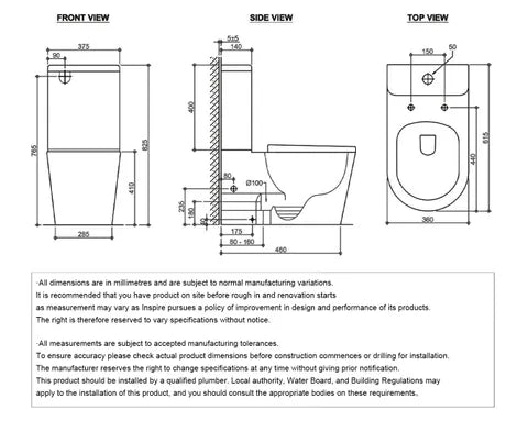 Oasis Rimless Back To Wall Toilet - Matte Black - Neche Interiors
