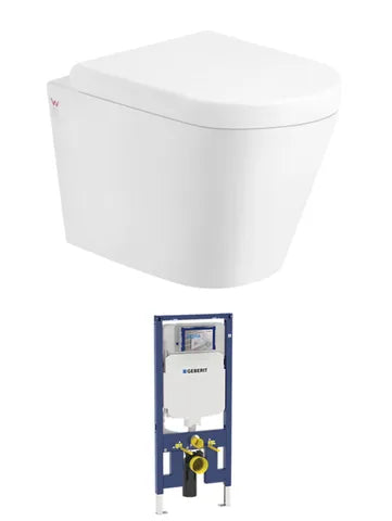 Alzano Wall Hung Pan and Geberit Cistern Set - Neche Interiors